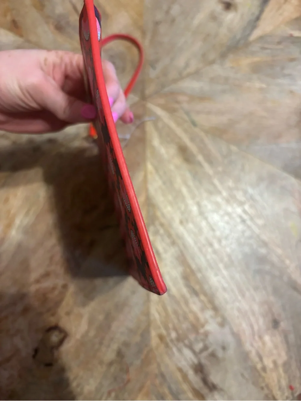 Trina Turk Red and Pink Floral Wristlet Clutch